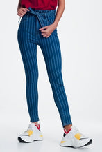 Load image into Gallery viewer, Striped Skinny Jeans
