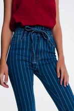 Load image into Gallery viewer, Striped Skinny Jeans
