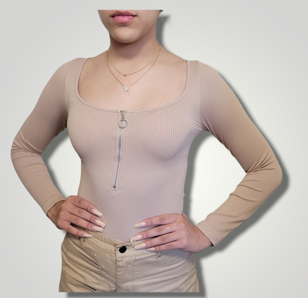 Taupe Basic Bodysuit